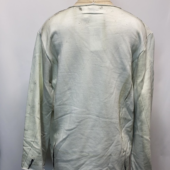 100% MAISON MARTIN MAGIELA OVERSIZED DISTRESSED NECK FAUX ZIP JACKET DESIGN MM6 - Picture 5 of 12